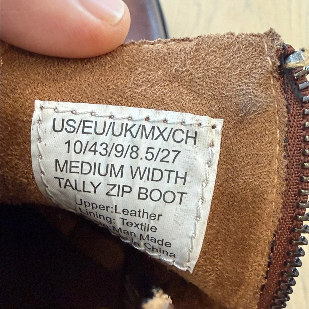 Kenneth Cole Men's Brown Leather Tally Ankle Boots Zipper - Picture 7 of 8